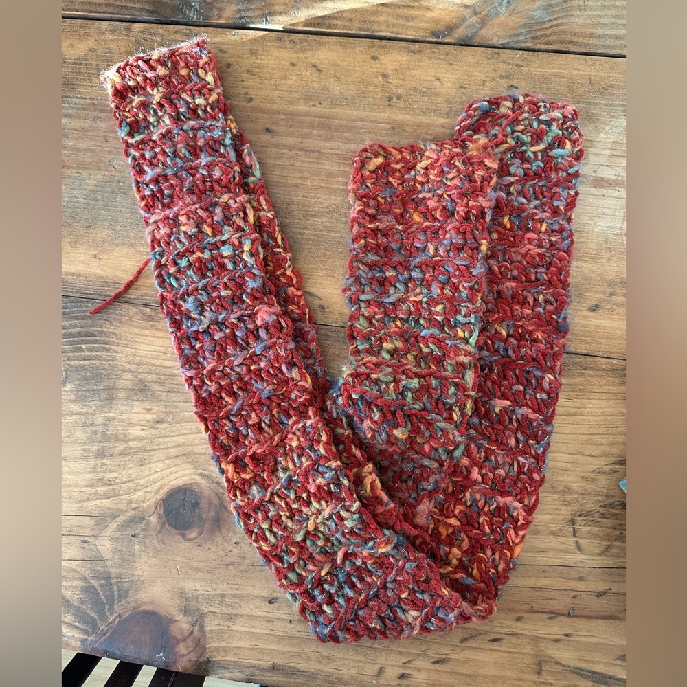 Multicolor Hand-Knit Scarf